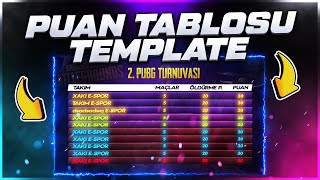 PUBG TURNUVA TABLOSU TEMPLATE [upl. by Mettah]