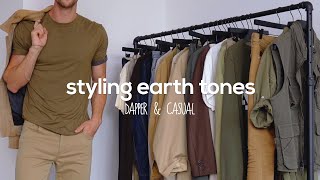 10 Outfits Styling Earth Tones  Mens Fashion Inspiration  Color Theory [upl. by Filahk]