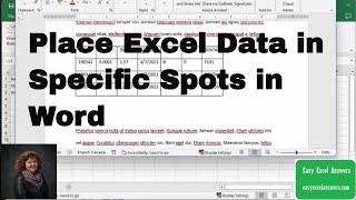 Place Excel data in specific spots in a Word document [upl. by Pease374]