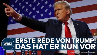 USWAHL 2024 Erste Rede Klare Ansagen Donald Trump äußert sich auf Wahlparty in Florida [upl. by Neik]