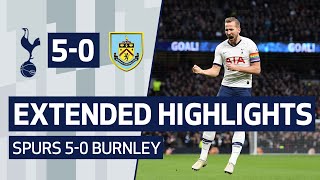 EXTENDED HIGHLIGHTS  SPURS 50 BURNLEY  Kane Lucas Son and Sissoko all score goals [upl. by Amalburga174]