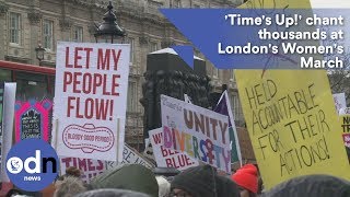 Times Up chant thousands at Londons Womens March [upl. by Aioj]