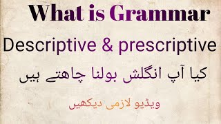 What is meant by Grammar Difference between Descriptive and Prescriptive Grammar in HindiUrdu [upl. by Adnhoj]