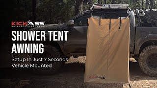 KickAss Shower Tent Awning  Setup in just 7 seconds [upl. by Ellennod]