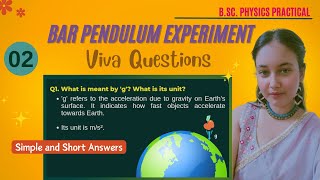 Bar Pendulum Experiment  VIVA Questions with Answers  Part  2 [upl. by Nedrob634]