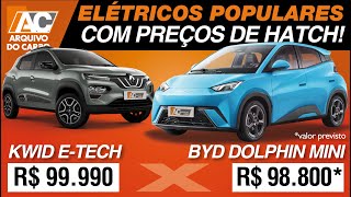 COMPARATIVO ELÉTRICOS POR MENOS DE R100 K BYD DOLPHIN MINI x RENAULT KWID ETECH QUAL O MELHOR [upl. by Abih]