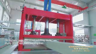 GRP pultrusion production Line pultrusion FRPproduct FRPProfiles grproduções Fiberglassprofile [upl. by Dryfoos]