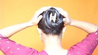 Easy No Ponytail hairstyle For Daily Wear । Clutcher hairstyle For Girl । simple Bun [upl. by Demy101]