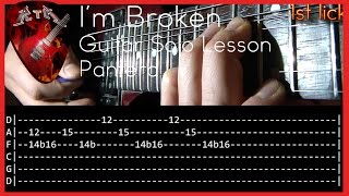 Im Broken Guitar Solo Lesson  Pantera with tabs [upl. by Dnomra704]