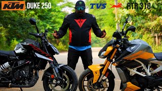 TVS Apache RTR 310 vs KTM Duke 250  Which One to Buy amp Why [upl. by Eduardo253]