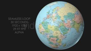 Rotating Globe World Political Map  Top View [upl. by Aryan]