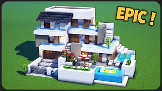 Cara Membuat Rumah Modern Sultan 3 Lantai   Minecraft Modern Pt100 [upl. by Nemracledairam]