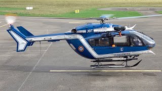 Eurocopter EC145  Gendarmerie  Startup amp Takeoff at Nancy Essey Airport helicopter aviation [upl. by Zacharia894]