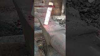 FORGING A CROSS BEEN HAMMER MAKING TWINBROTHERSBLACKSMITH SHORTS BILLHOOK KNIFE AXE INDIA [upl. by Ayatal]