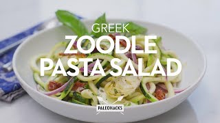 Greek Zoodle Pasta Salad  Paleo Recipe [upl. by Macdermot]