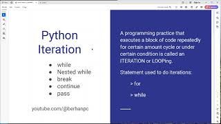 ፓይተን ክፍል 4ለ ድግግሞሽ Python Part 4b Iterations [upl. by Joao]