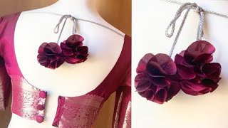 Flowers लटकन making for Blouse at home party wear Blouse लटकन making easy method [upl. by Yralam80]