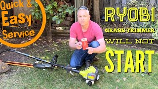 Ryobi Grass Line Trimmer Whipper Snipper Wont Start  How To Service and get it to Run RLT254CDSO [upl. by Noffets]