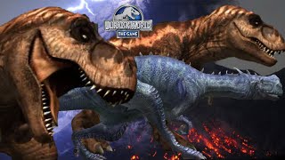 LVL20 TYRANNOSAURUS REX GEN 2 AND LVL 20 MONOLOPHAURUS  JURASSIC WORLD THE GAME [upl. by Nnylannej782]