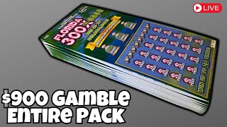 300X Full Book Scratching 900 In Tickets Florida Lottery [upl. by Merce734]