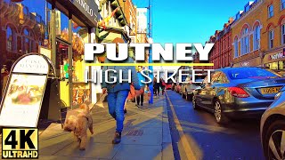 London walking tour at Putney High street   London Borough of Wandsworth  4K [upl. by Celeski796]