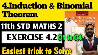 11th MATHS 2  Chapter 4 Method of Induction and Binomial Theorem  Exercise 42  PRADEEP GIRI SIR [upl. by Ayek]