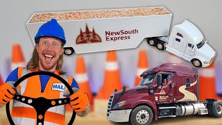 Semi Truck Toy with Handyman Hal  Play and work on Toys [upl. by Rotow246]