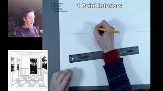 1pt Perspective Drawing E Interior with side rooms [upl. by Aserej]