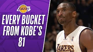 EVERY BUCKET From Kobe Bryants 81PT Performance [upl. by Gorey]