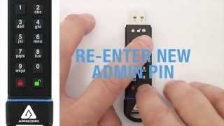 Aegis Secure Key 30 Tutorial 3 CHANGING ADMIN OR USER PINS [upl. by Leal]