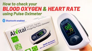 Pulse Oximeter Review  Alvital Pulse Oximeter  AT101 Series Fingertip Pulse OLED Oximeter [upl. by Ivatts]