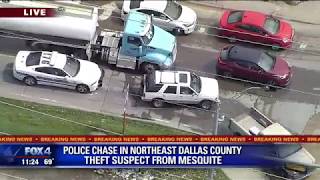 Mesquite Police chase theft suspect through Dallas County [upl. by Aneroc953]