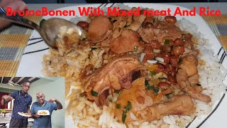 Surinamese Bruine Bonen Recipe  Brown Beans With Mixed Meat And Rice Check It Out Guys [upl. by Nelia]