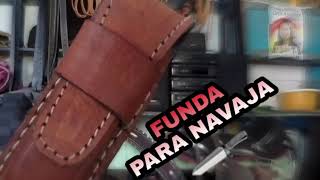 Productos fabricados en la Talabarteria Plinio Ortiz Funda en cuero para navaja [upl. by Aubyn341]