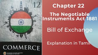 TN State Board12 CommerceChapter 22TamilNegotiable Instruments Act  Bill of Exchange [upl. by Noimad]