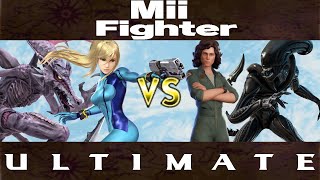 Mii Fighter Ultimate Samus amp Ridley Metroid vs Ripley amp Xenomorph Alien [upl. by Ahsik]