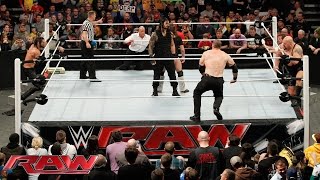 Daniel Bryan amp Roman Reigns vs Seth Rollins Big Show Kane amp JampJ Security Raw February 9 2015 [upl. by Mariken]