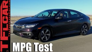 2016 Honda Civic Real World MPG Review How Fuel Efficient is the new Turbo [upl. by Akinorev208]