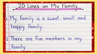 20 Lines on My Family  My family Essay in English 20 lines  Essay on My Family [upl. by Anitsej559]