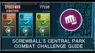 Screwball Central Park Combat Challenge Tokens Guide  Spider Man Remastered [upl. by Carolee]