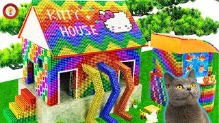 BUILD Cat Dream KITTI HOUSE with Magnetic Balls [upl. by Suoivatnom]