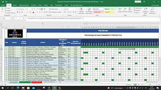 Programa de Mantenimiento preventivo Cronograma en EXCEL para Maquinaria Industrial [upl. by Idak486]