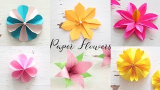 6 Easy DIY Paper Flowers  Flower Making [upl. by Erodasi]