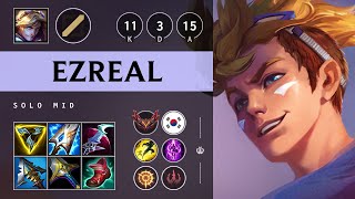 Ezreal Mid vs Taliyah Godlike  KR Grandmaster Patch 1422 [upl. by Aynnek]