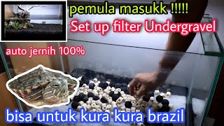 Cara Pasang Filter Undergravel  Aquascape Kura Kura Brazil [upl. by Nayd]