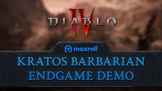 Kratos Barbarian Endgame  Diablo 4 Season 1 [upl. by Della]