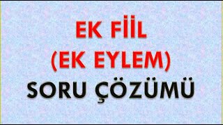 Ek Fiil Ek Eylem Soru Çözümü  7 Sınıf Türkçe [upl. by Evilo]