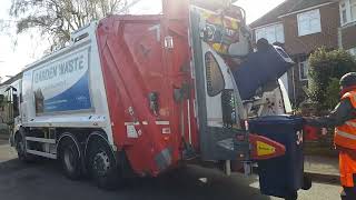 Waverley borough council Biffa mercedes Olympus econic emptying blue recycling bins [upl. by Any860]