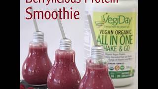 VegiDay Berrylicious Protein Smoothie Recipe [upl. by Deadman660]