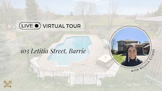 103 LETITIA Street Barrie Ontario L4N 1P4 Live Virtual Tour [upl. by Eylloh132]